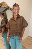 Fall Feeling Top Brown