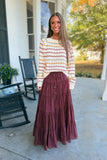 Fall Classic Midi Skirt Wine