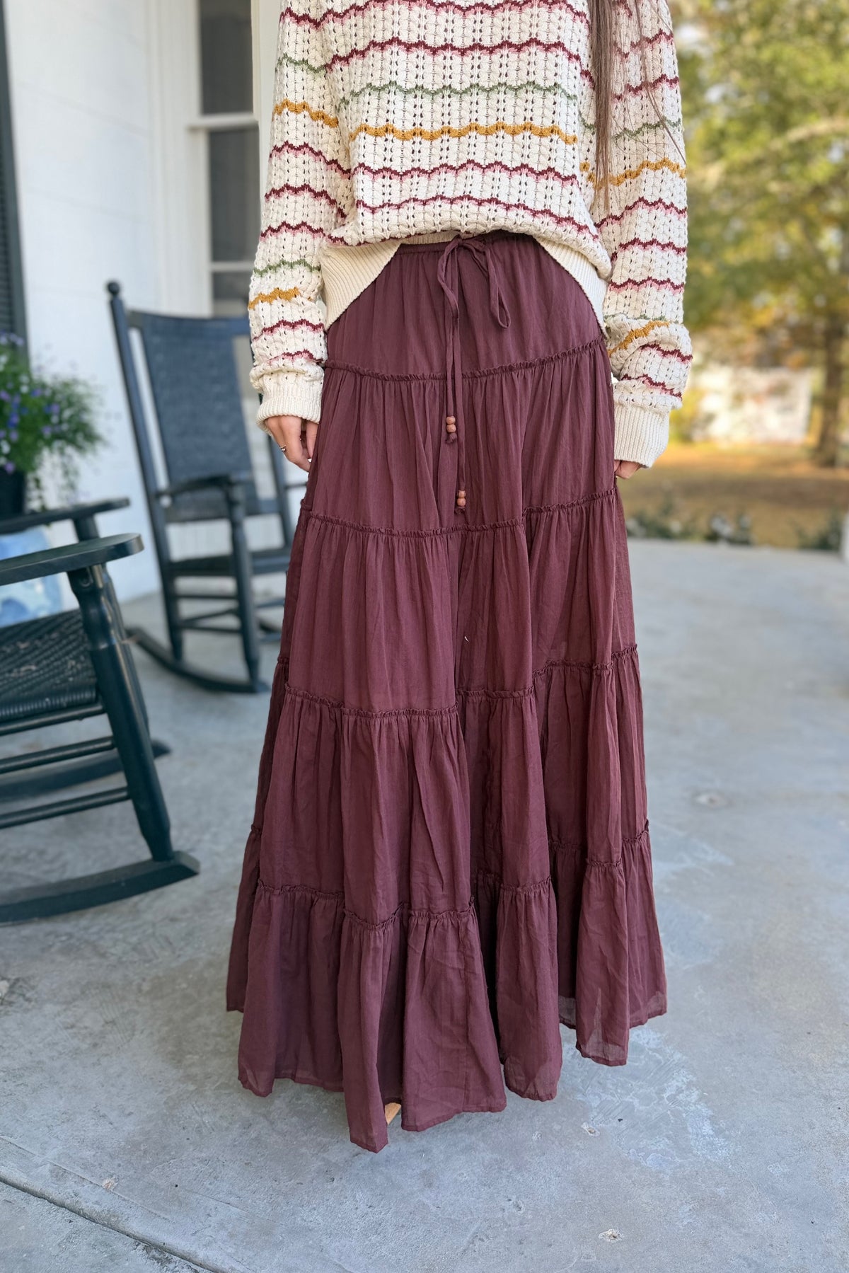 Fall Classic Midi Skirt Wine