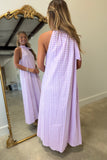 Six Months Later Gingham Maxi Dress Lavender