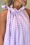 Six Months Later Gingham Maxi Dress Lavender