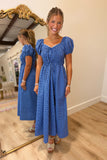 Feels Like Fall Plaid Dress Blue