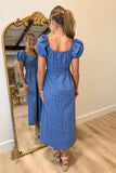 Feels Like Fall Plaid Dress Blue