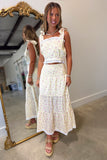 Sunny Meadow Eyelet Skirt Set Yellow