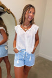 Coastal Cutie Shorts Blue Stripe