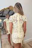 Enchanted Evening Lace Dress Yellow