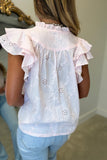 Dainty Delight Eyelet Ruffle Top Pink