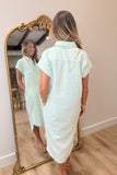 RD Style Georgia Double Weave Stripe Gauze Dress Mint
