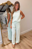 Stripes of Sage Pant Set