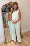 Stripes of Sage Pant Set