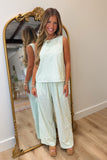 Stripes of Sage Pant Set