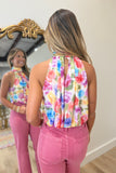 Watercolor Floral Halter Bodysuit
