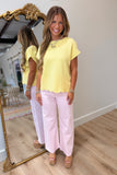 Summer Waves Knit Sweater Top Yellow