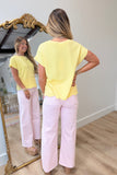 Summer Waves Knit Sweater Top Yellow