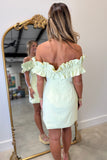 Ruffled Rhythm Off the Shoulder Dress Sage
