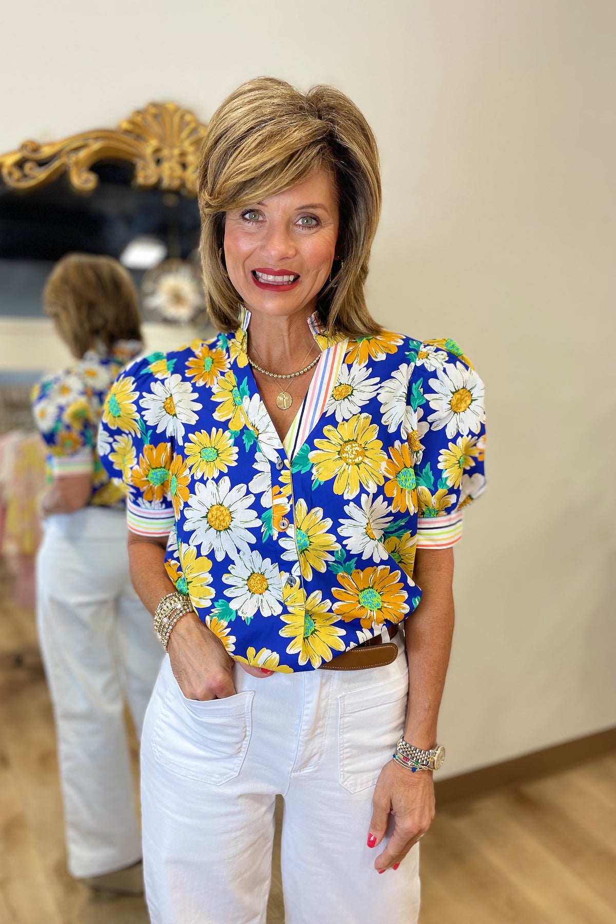 Floral Breeze Top Blue