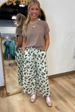 Tyler Wide Leg Pant Sage Leopard