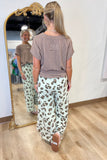 Tyler Wide Leg Pant Sage Leopard