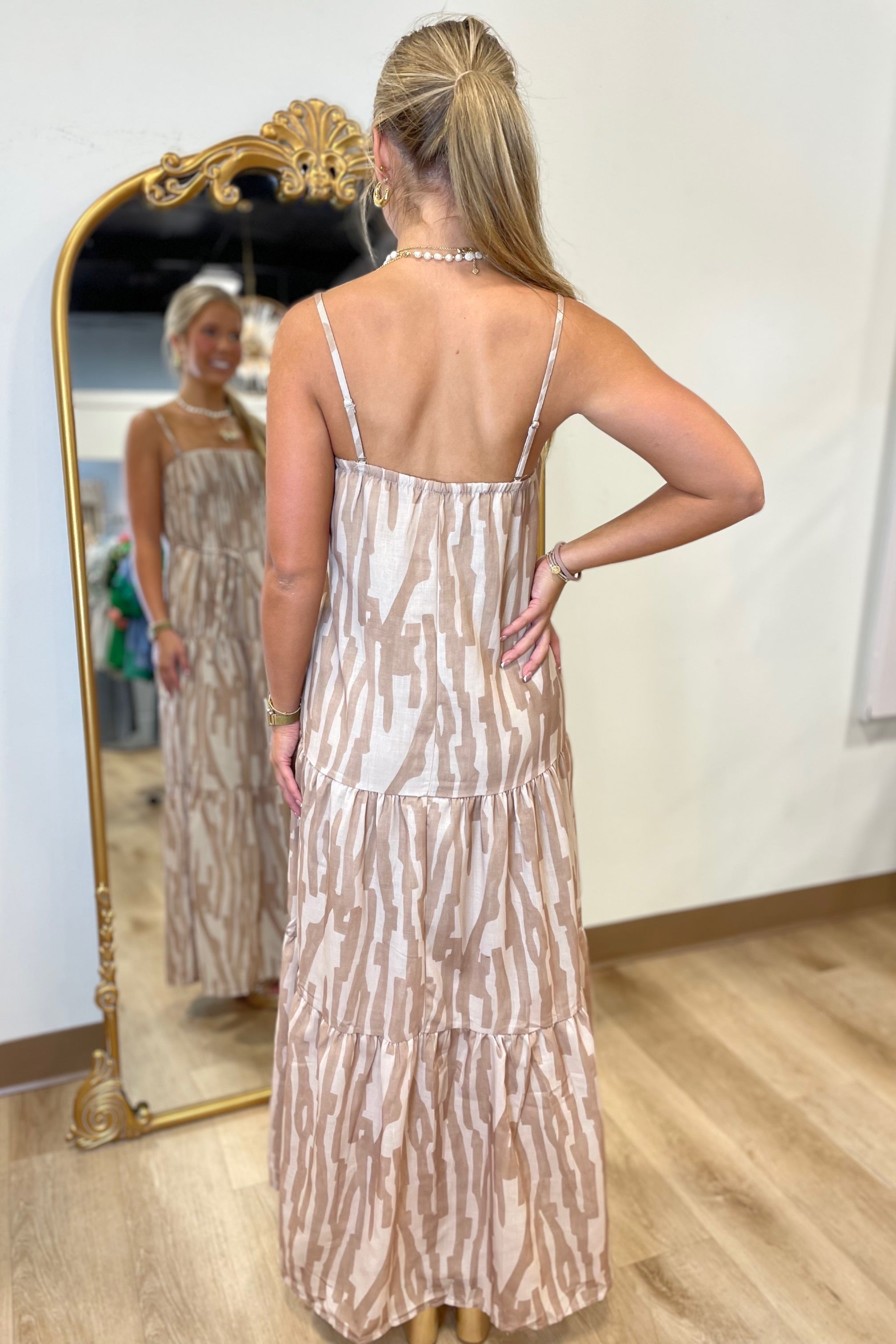 Removable Straps Pleated Maxi Dress Coffee - M Removable Straps Pleated Maxi Dress Coffee - M