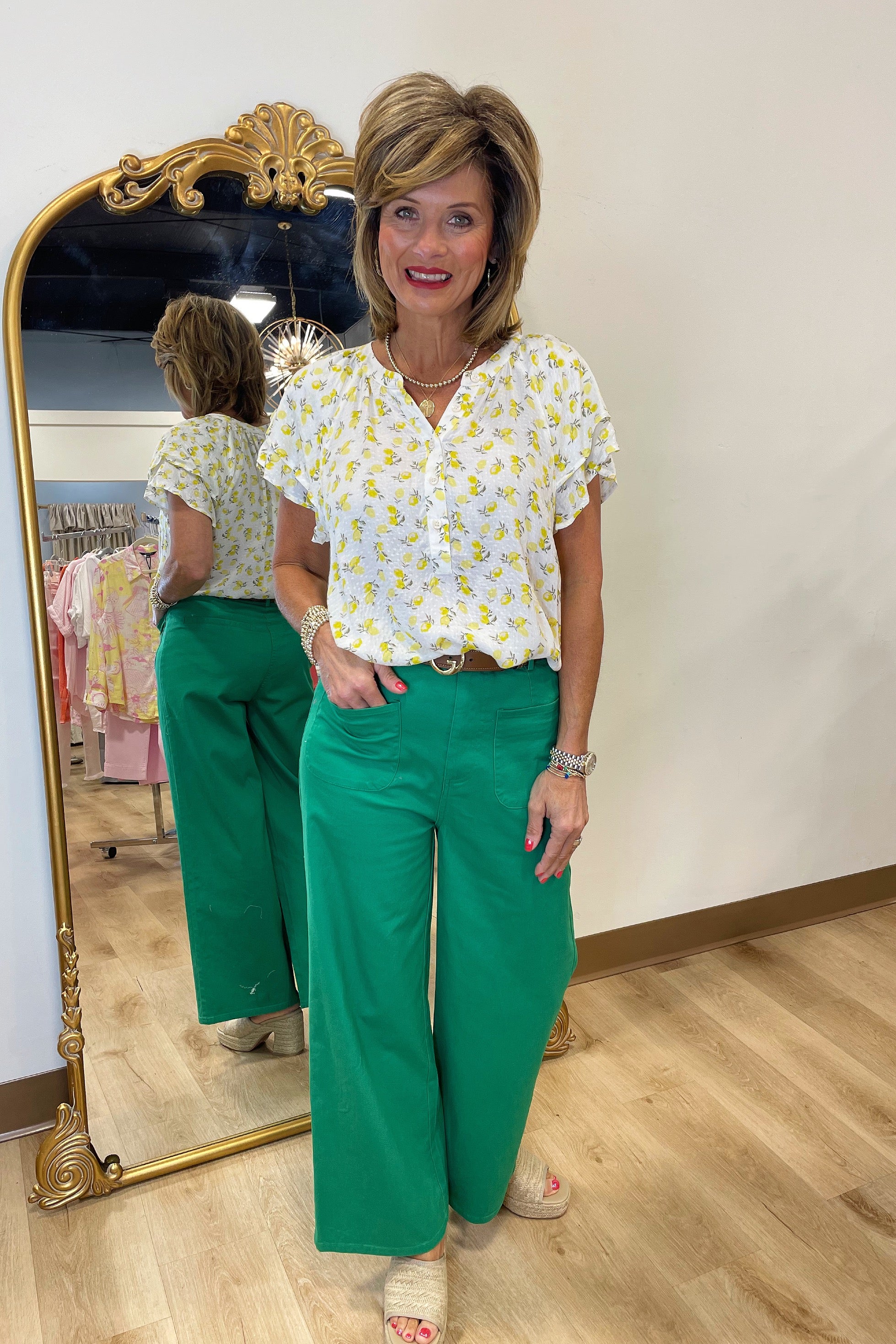 Go To Front Pocket Pants Emerald