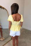 Southern Saturday Puff Sleeve Top Yellow