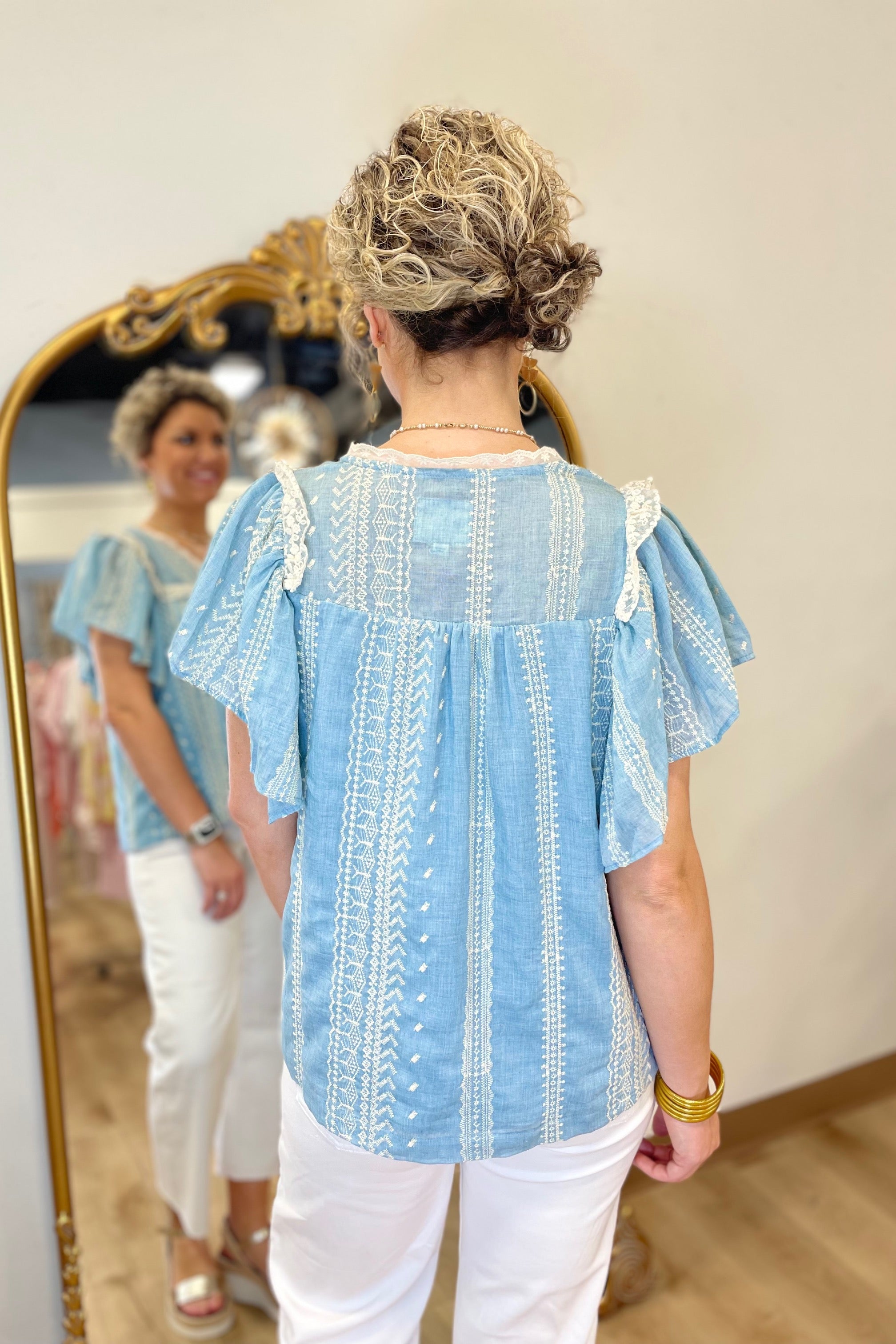 Umgee Vintage Whisper Top Blue