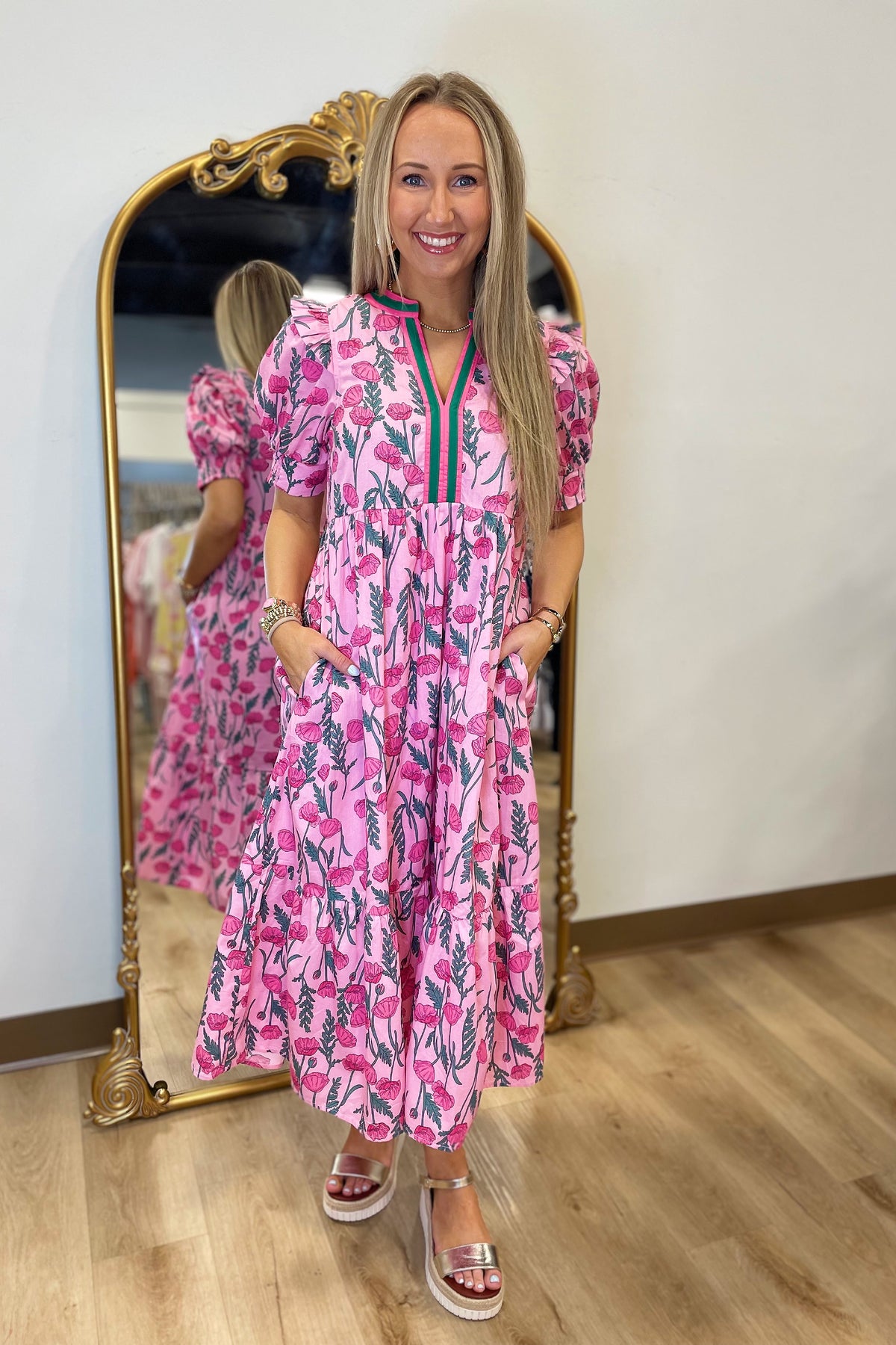 Tickled Pink Midi Dress