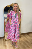 Tickled Pink Midi Dress