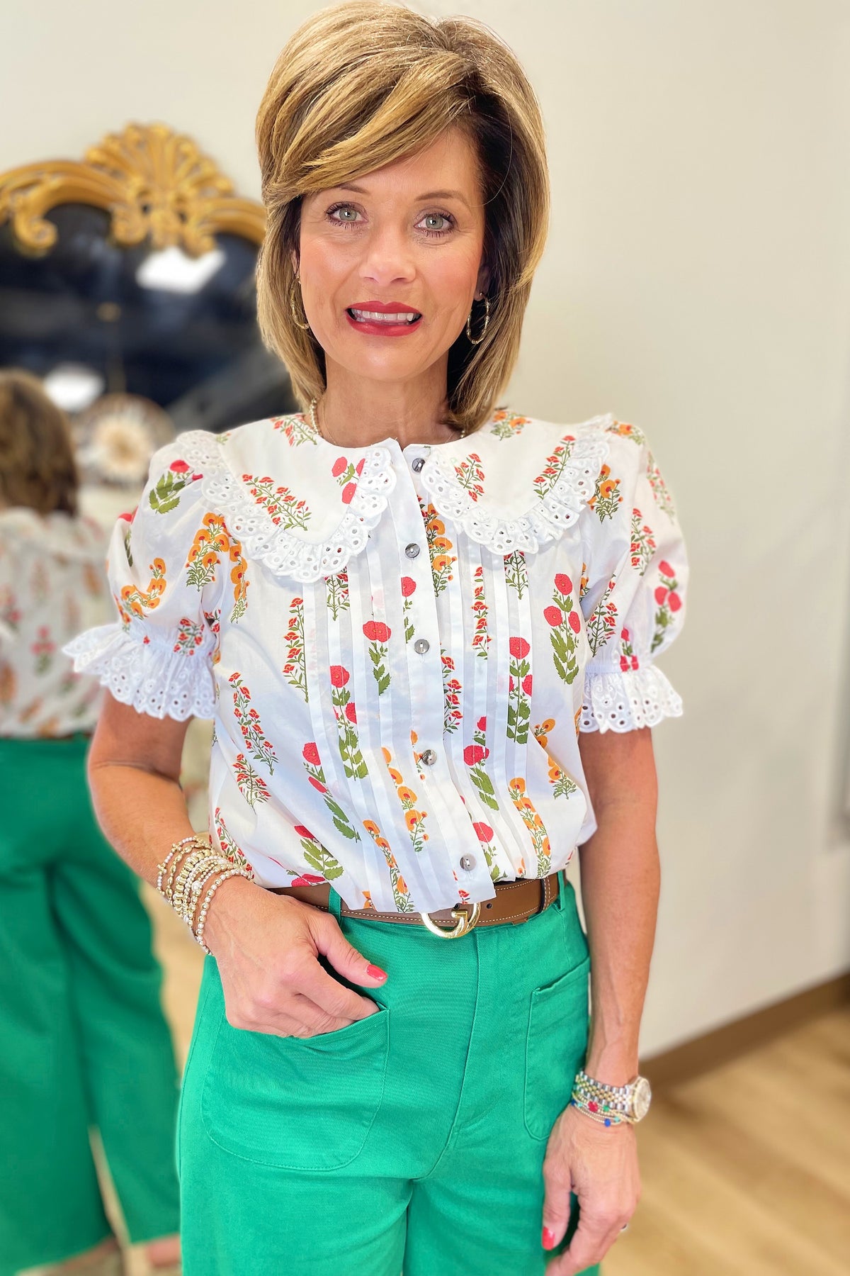 Flower Trail Top White