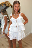 Monaco Ruffled Short Set White
