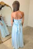 Lilly Strapless Maxi Dress Sky Blue