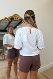 Dylan Wyatt Eyelet Top White