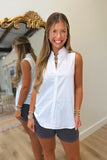 Dylan Olivia Button Up V Neck Tank White