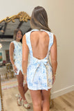 First String Floral Denim Open Back Set