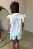 Dainty Delight Eyelet Ruffle Top White