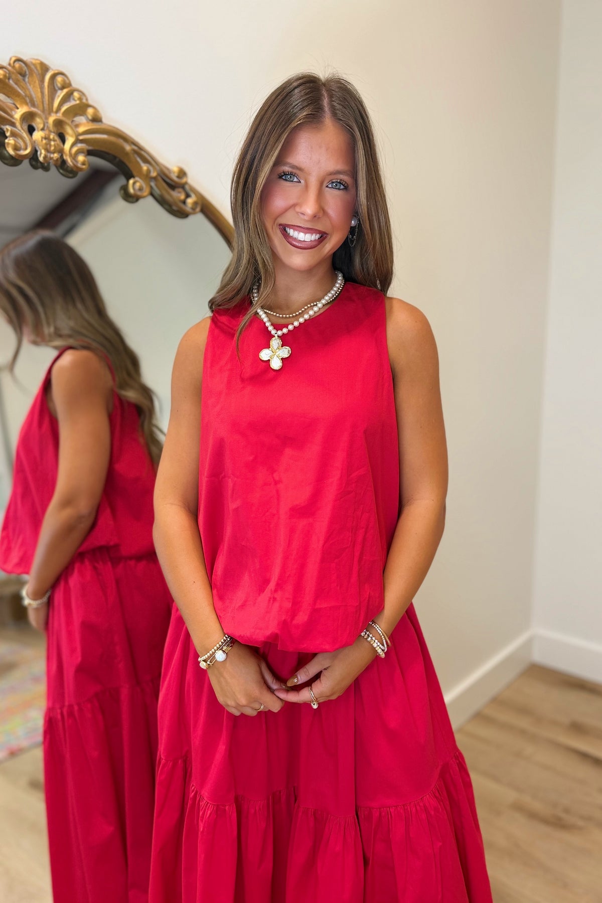 Celeste Bubble Top Red
