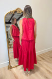 Aerin Smocked Skirt Red