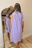 Gracie Gingham Seersucker Dress Purple