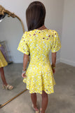 Daisy Glow Fit and Flare Dress Yellow