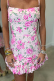 Rosy Daydream Shoulder Tie Mini Dress