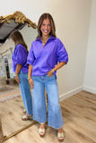 Sloan Stand Up Collar Top Purple