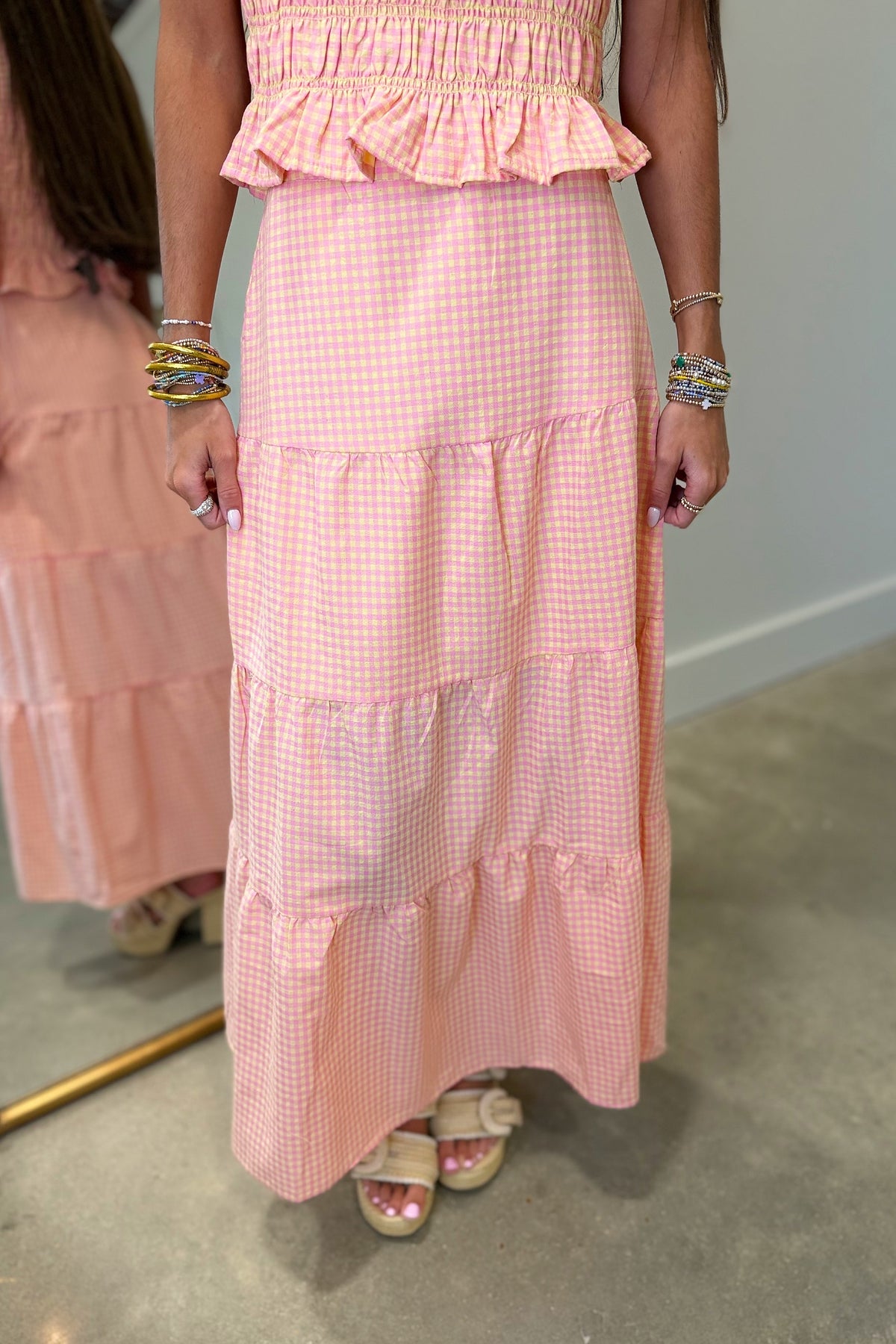 Lemonade Picnic Gingham Skirt