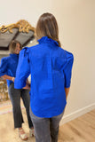 Jodie Ruffle Collar Blouse Royal