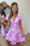 Violet Bloom V Neck Dress