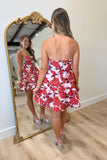 Final Rose Floral Dress Red