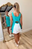 Court Time Back Details Athletic Dress Jade