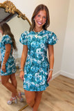Tea Time Floral Dress Teal