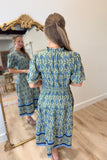 Mary Square Lainey Midi Dress Orchid Damask Olive