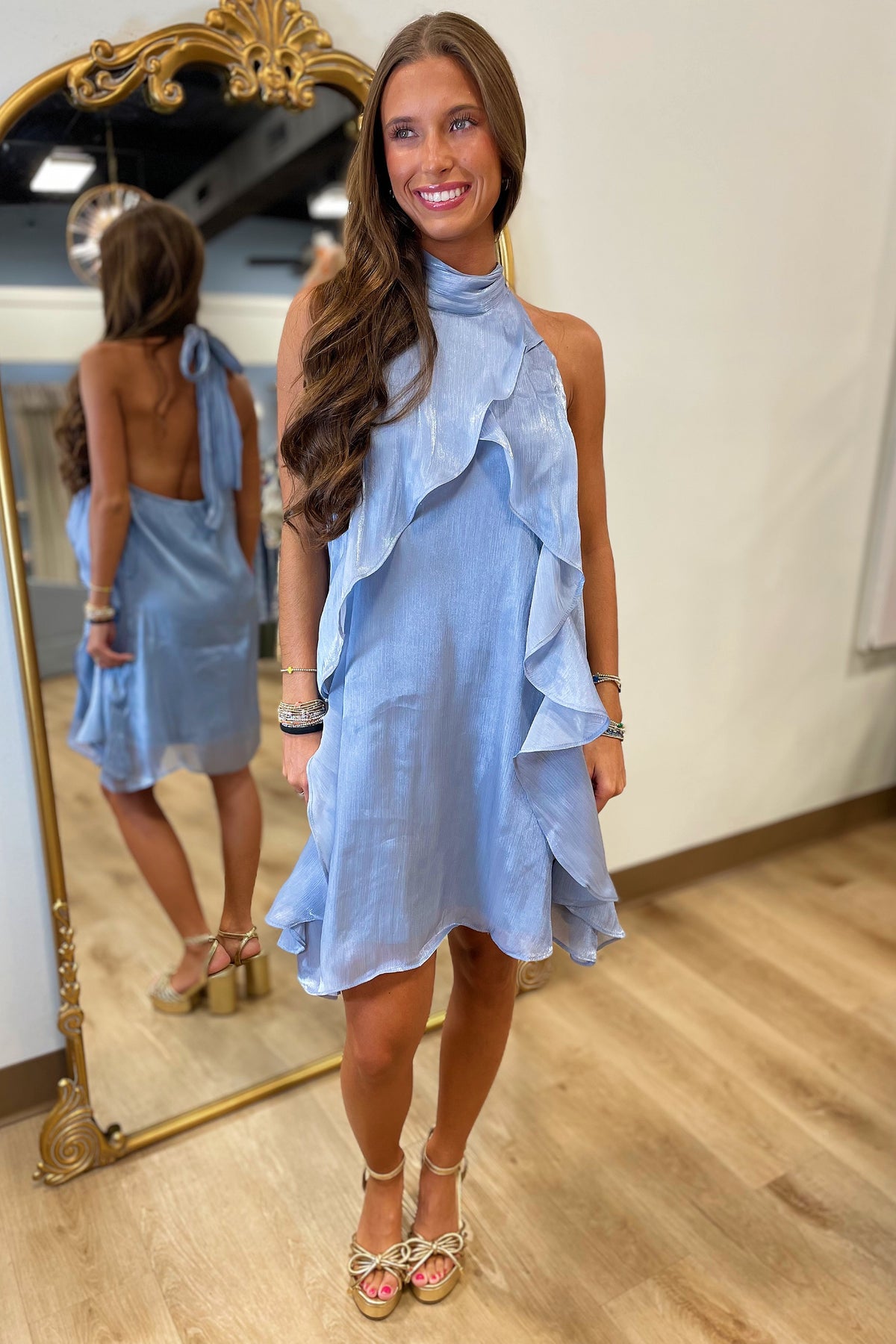 Autumn Elegance Dress Blue