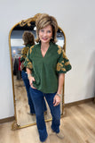 THML  Embossed Corduroy Blouse Green